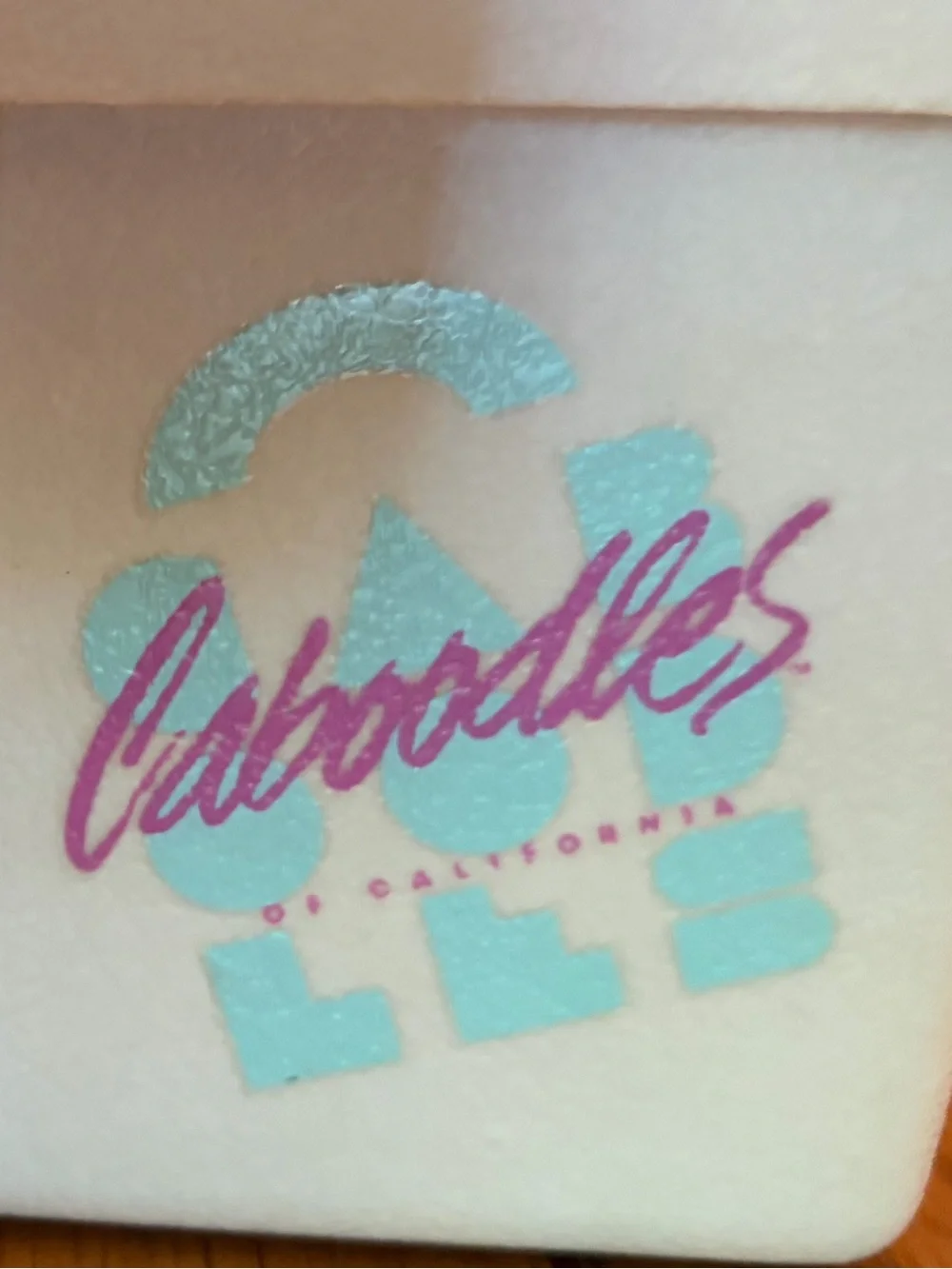 VINTAGE Caboodles 80s White Case with Teal and Magenta Logo RARE
